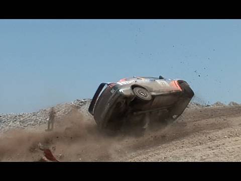 Samuel Hübinette 2010 X Games SuperRally - Nearly Flips Over Lancer Evo X at Pre-event- GTChannel