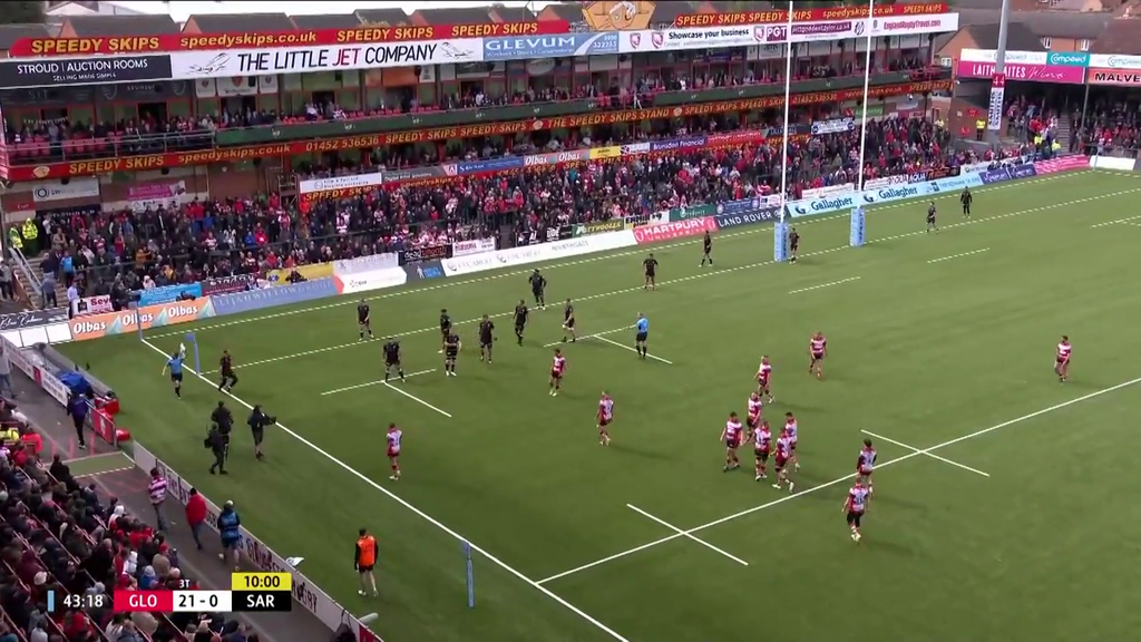 Jordy Reid goes over - Gloucester 54 Saracens 7