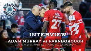 Adam Murray speaks after 2-1 win against Farnborough