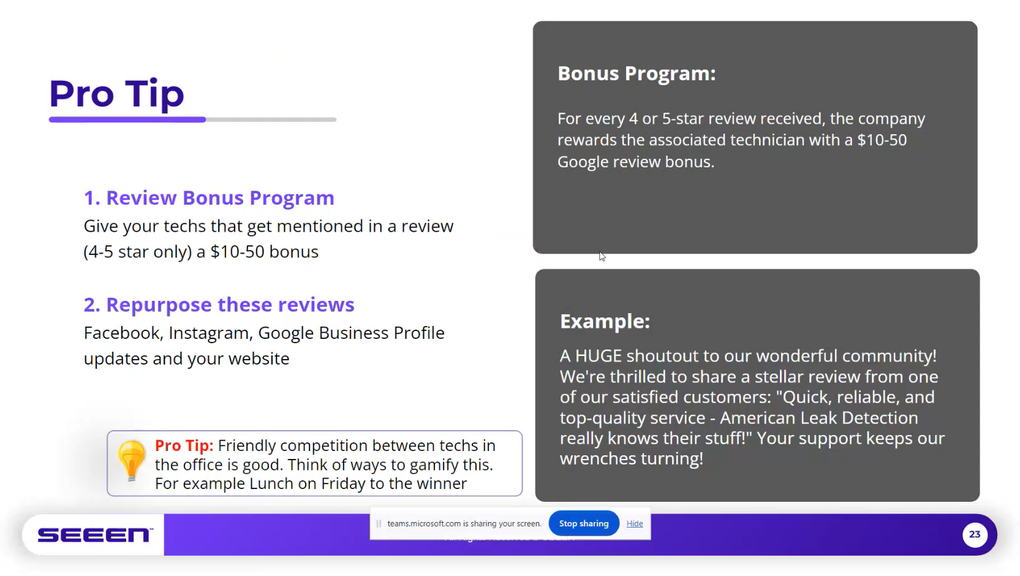 Gamifying a review promotion period