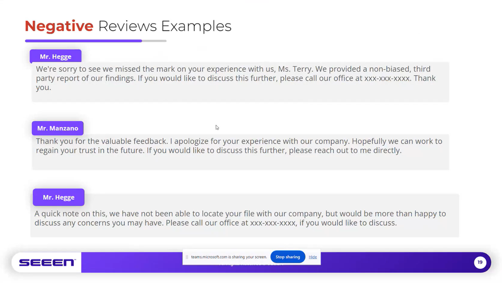 Take negative review conversations offline