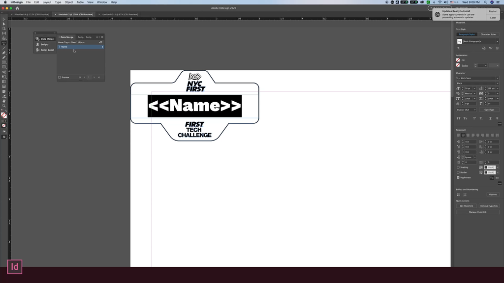 Setting the margins and copying to Illustrator
