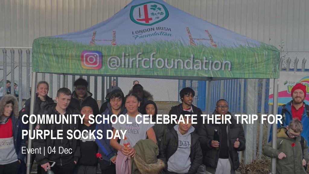 COMMUNITY SCHOOL CELEBRATE THEIR TRIP FOR PURPLE SOCKS DAY