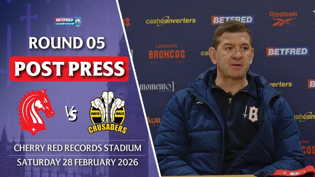 POST MATCH PRESS London Broncos v North Wales Crusaders ROUND 5 BETFRED CHAMPIONSHIP Jason Demetriou